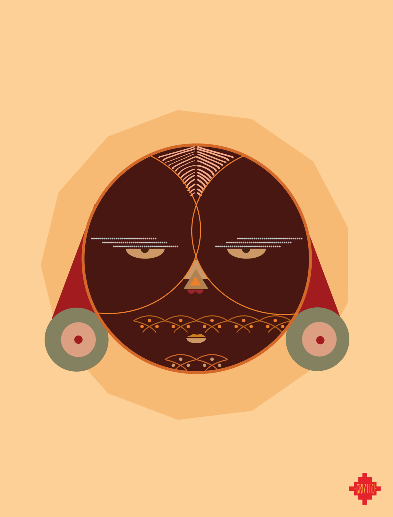 Chokwe — retrato vectorial de CRIZTTO