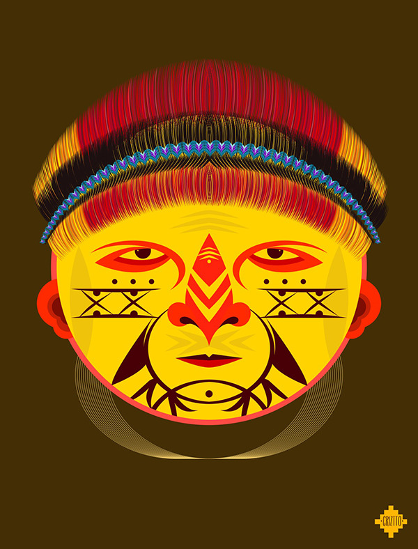Achuar — retrato vectorial de CRIZTTO
