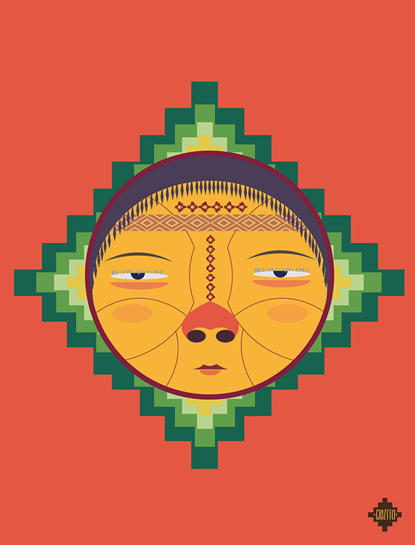 Mapuche — retrato vectorial de CRIZTTO