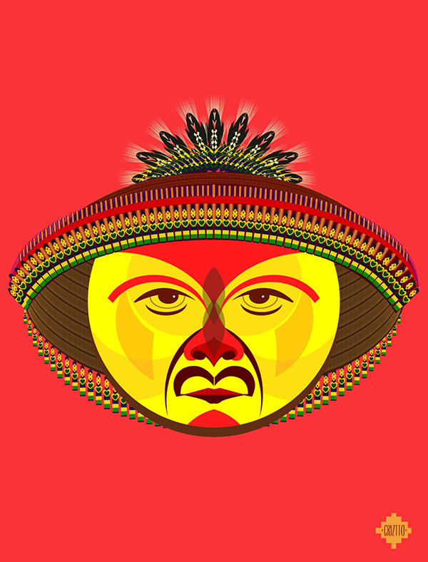 Huichol — retrato vectorial de CRIZTTO