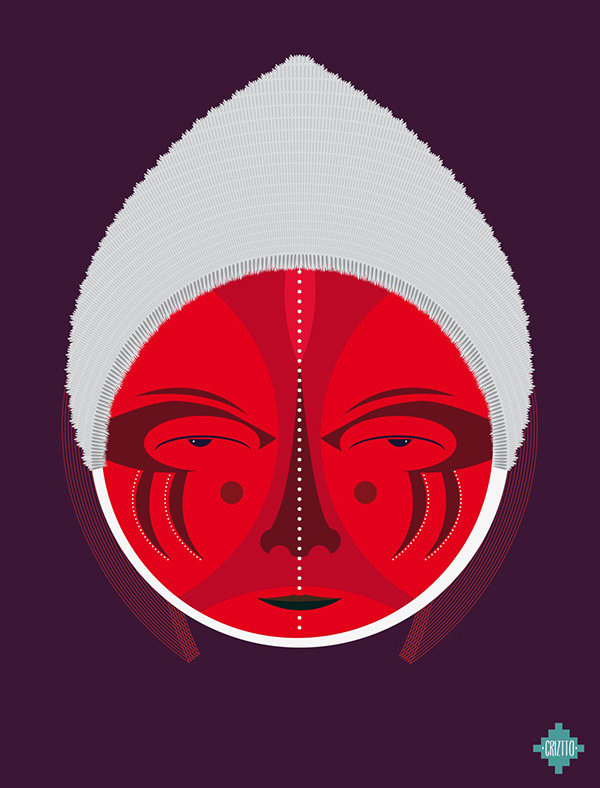 Selk'nam — retrato vectorial de CRIZTTO