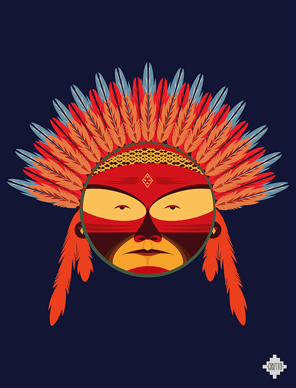 Sioux — retrato vectorial de CRIZTTO