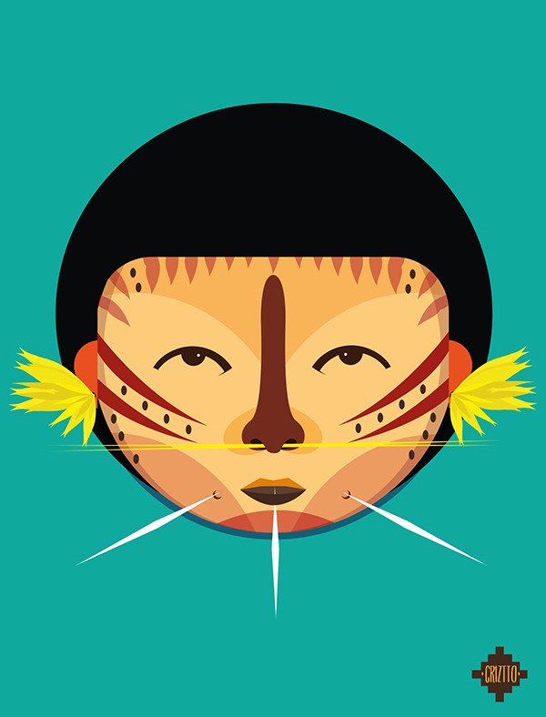 Yanomami — retrato vectorial de CRIZTTO